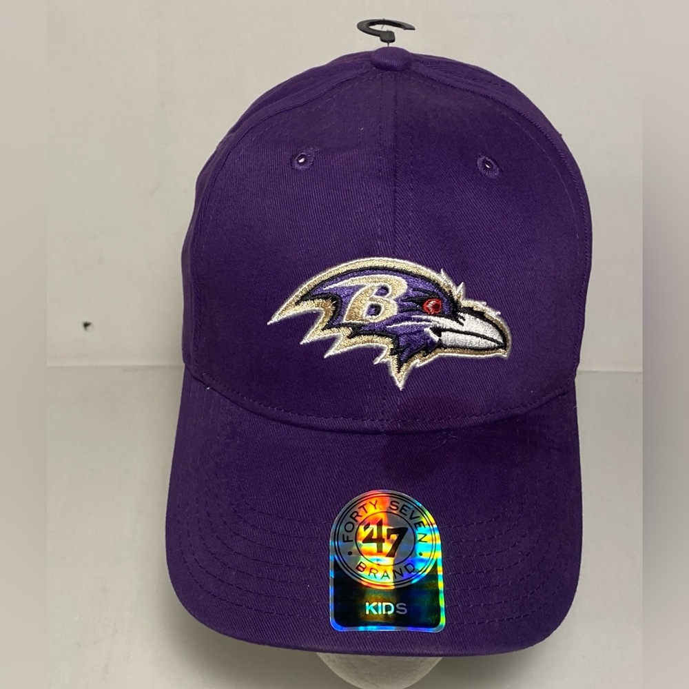 Baltimore Ravens NFL Team Apparel 47 Brand Embroidered Logo Purple Kids  Cap O/S